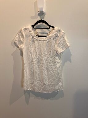 Boden White Short Sleeve Scoop-Neck Blouse